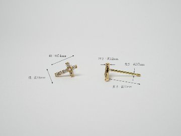 K18 ベイビー クロス ダイヤモンド ピアス rph45658623の画像