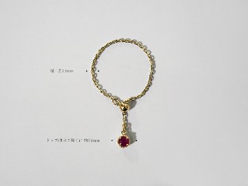 K18 ルビー スライドアジャスター チェーンリング rph31992022の画像