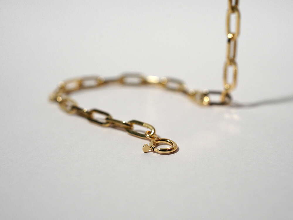 K18 ペーパークリップ チェーン ブレスレット 3.5mm rpu101524の画像