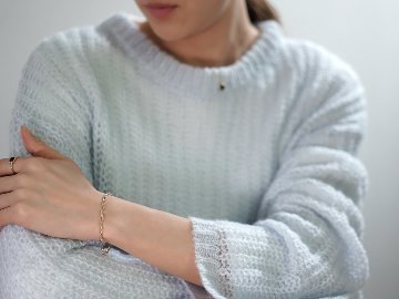 K18 ペーパークリップ チェーン ブレスレット 3.5mm rpu101524の画像