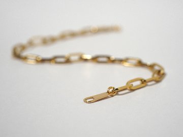 K18 ペーパークリップ チェーン ブレスレット 3.5mm