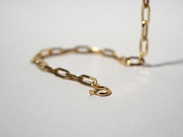 K18 ペーパークリップ チェーン ブレスレット 3.5mm rpu101524の画像
