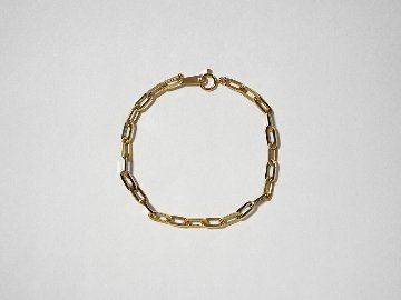 K18 ペーパークリップ チェーン ブレスレット 3.5mm rpu101524の画像