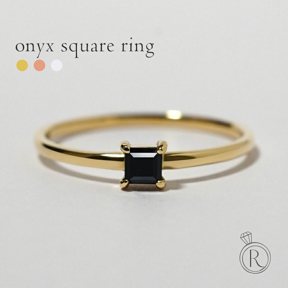 K18 オニキス スクエア リング rph27043322の画像
