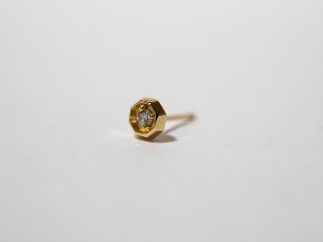 K18 オクタゴナル ダイヤモンド ピアス rph43682723の画像