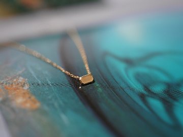 K18 エメラルド カット ネックレス