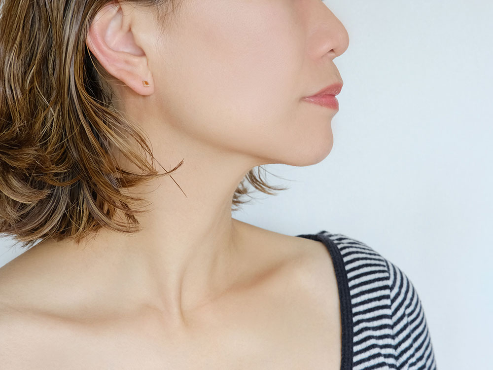 K18 カラーストーン スクエア ピアス rph43680123の画像