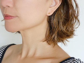 K18 カラーストーン スクエア ピアス rph43680123の画像