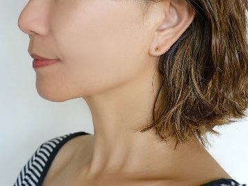 K18 カラーストーン スクエア ピアス rph43680123の画像