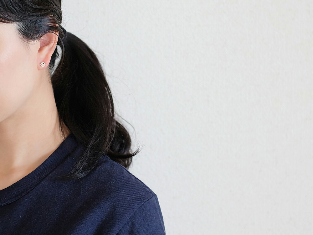 K18 mini スマイル パヴェ ダイヤモンド ピアス rph43681423の画像