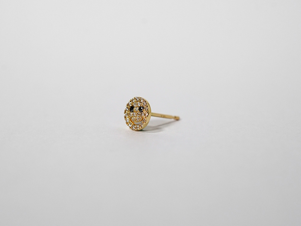 K18 mini スマイル パヴェ ダイヤモンド ピアス rph43681423の画像