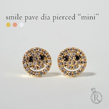 K18 mini スマイル パヴェ ダイヤモンド ピアス rph43681423の画像