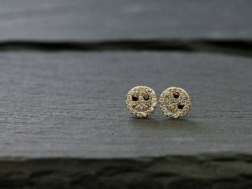K18 mini スマイル パヴェ ダイヤモンド ピアス rph43681423の画像