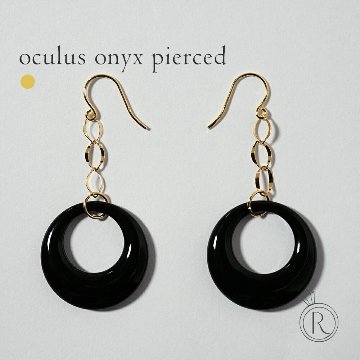 K18 オクロス オニキス ピアス rph43679123の画像