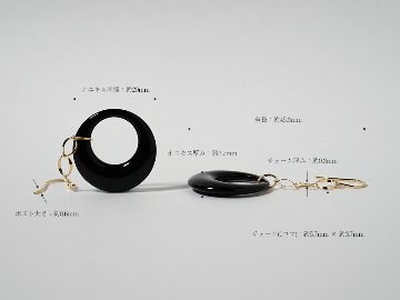 K18 オクロス オニキス ピアス rph43679123の画像