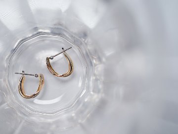 K18/Pt トリニティ フープピアス rph43030923の画像