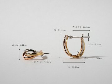 K18/Pt トリニティ フープピアス rph43030923の画像