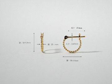 K18 プリュイ プチ フープピアス 10mm rph43651723の画像