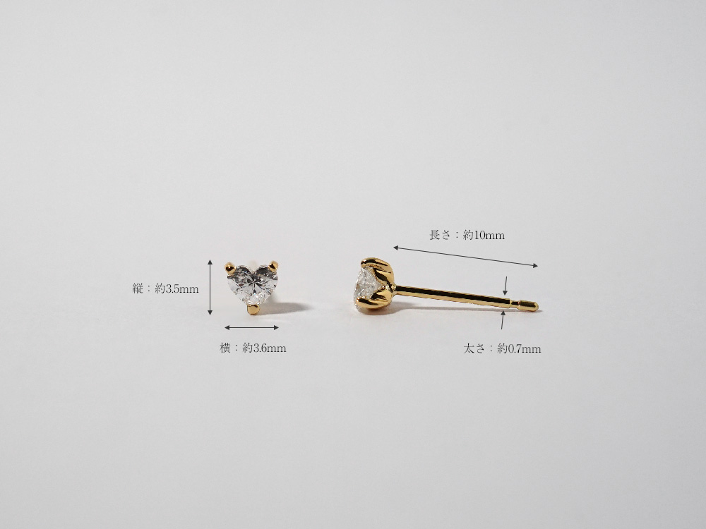 K18 ハート ダイヤモンド ピアス 0.2ct rph48598723の画像