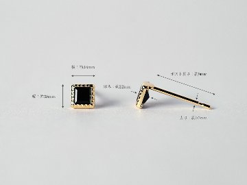K18 オニキス スクエア ピアス rph43674623の画像