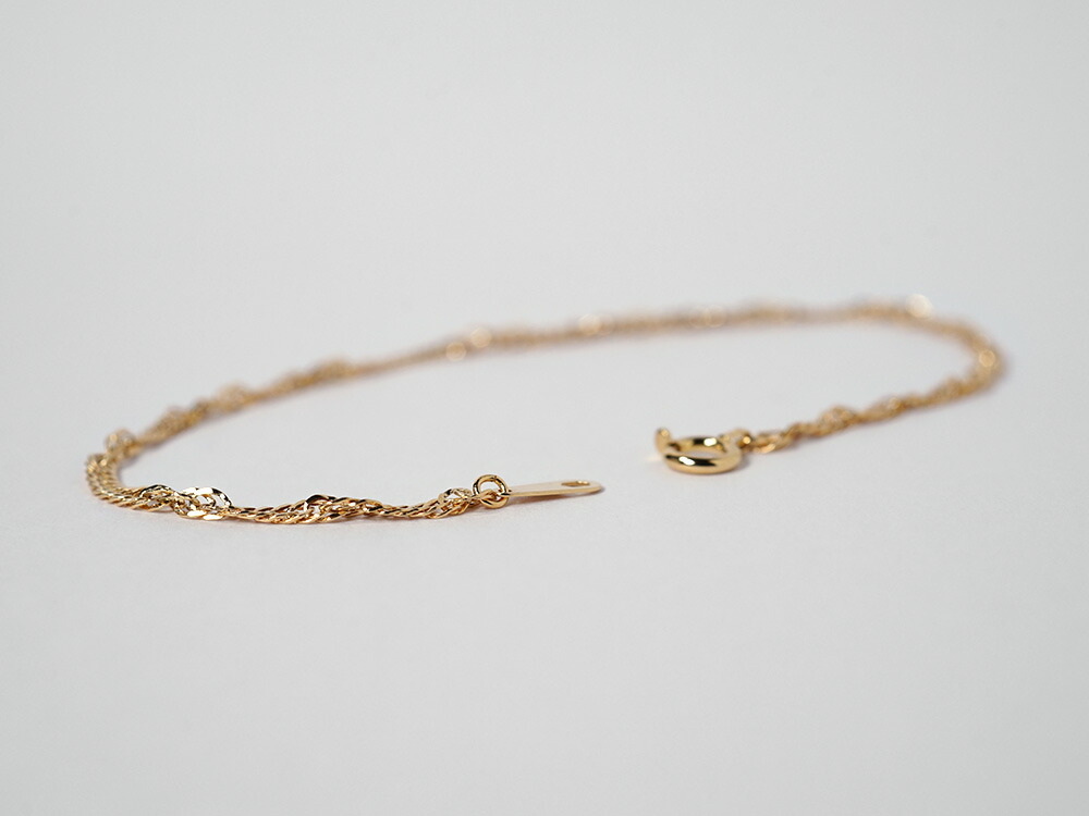 K18 スクリューチェーン ブレスレット 1.9mm rpu101324の画像