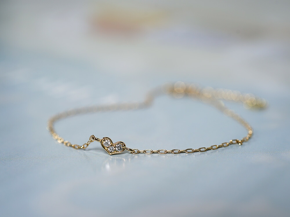 K18 ダイヤモンド カタリナ ハート ブレスレット rpayp1597224の画像