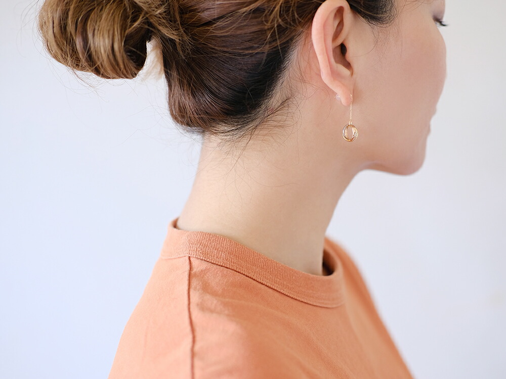 K18/Pt トリニティ ピアス rph43674823の画像