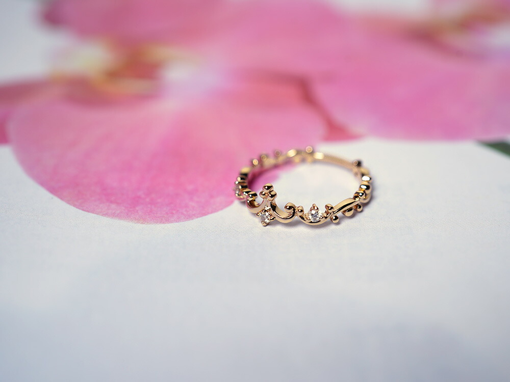 K18 ティアラ ダイヤモンド ピンキーリング rph28062322の画像