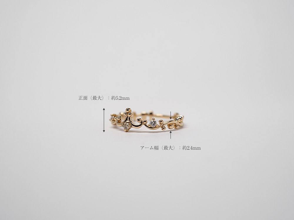 K18 ティアラ ダイヤモンド ピンキーリング rph28062322の画像