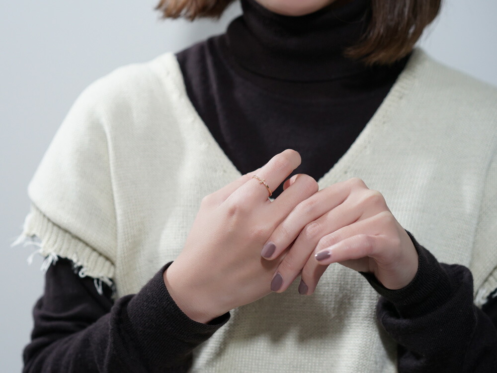 K18 ベイビー クロス ダイヤモンド リング rph25875422の画像