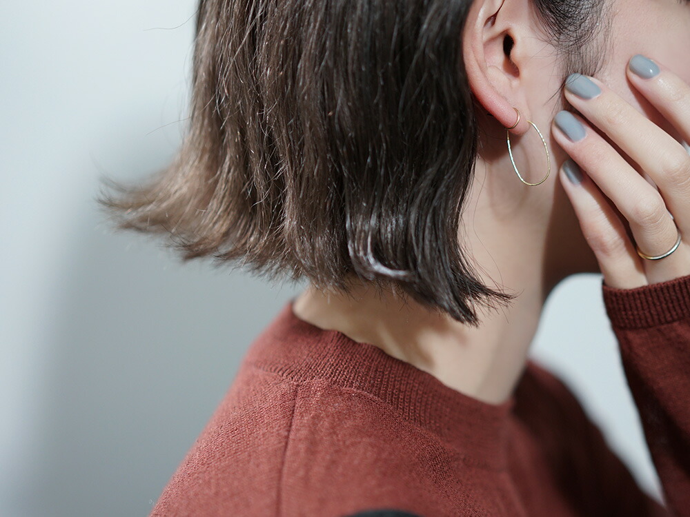 K18 ドロップ フープピアス rpa1883123の画像