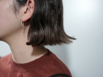 K18 ドロップ フープ ピアス