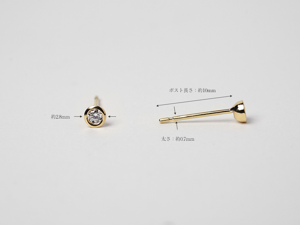 K18 ダイヤモンド スタッド ピアス 0.06ct rpa1900623の画像