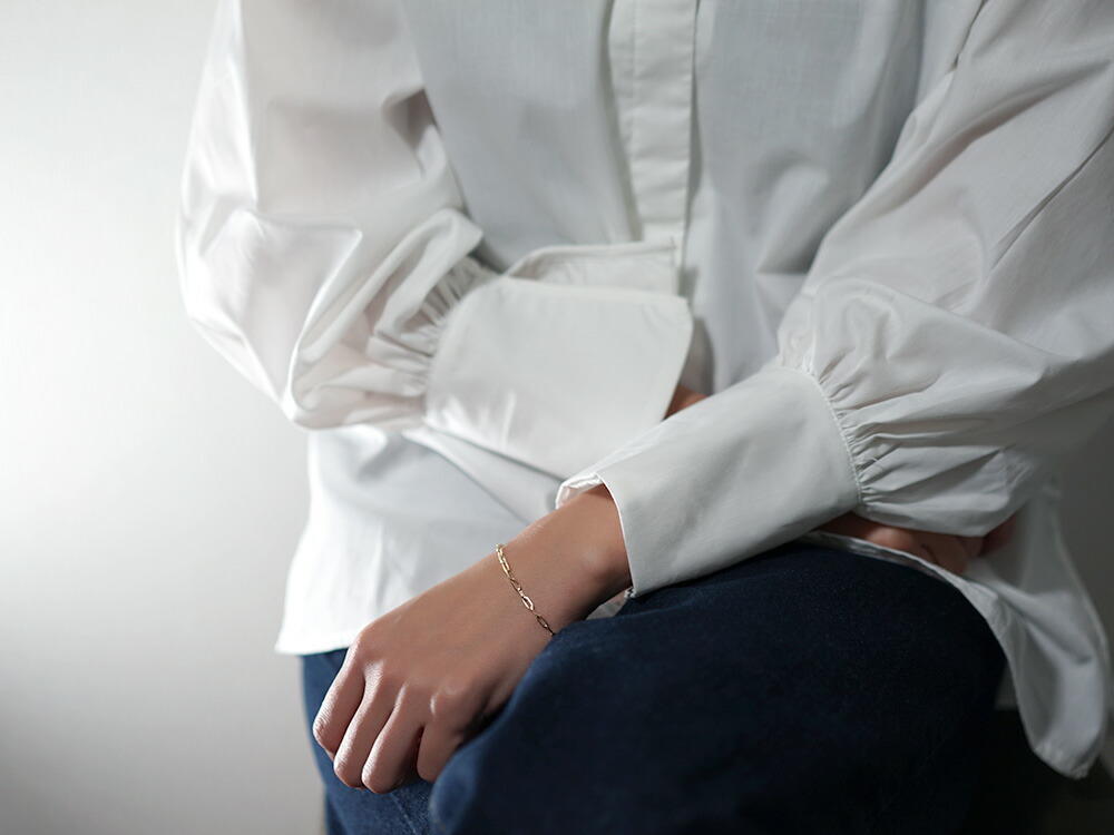 K18 ペーパークリップ チェーン ブレスレット 2.7mm rpu100524の画像