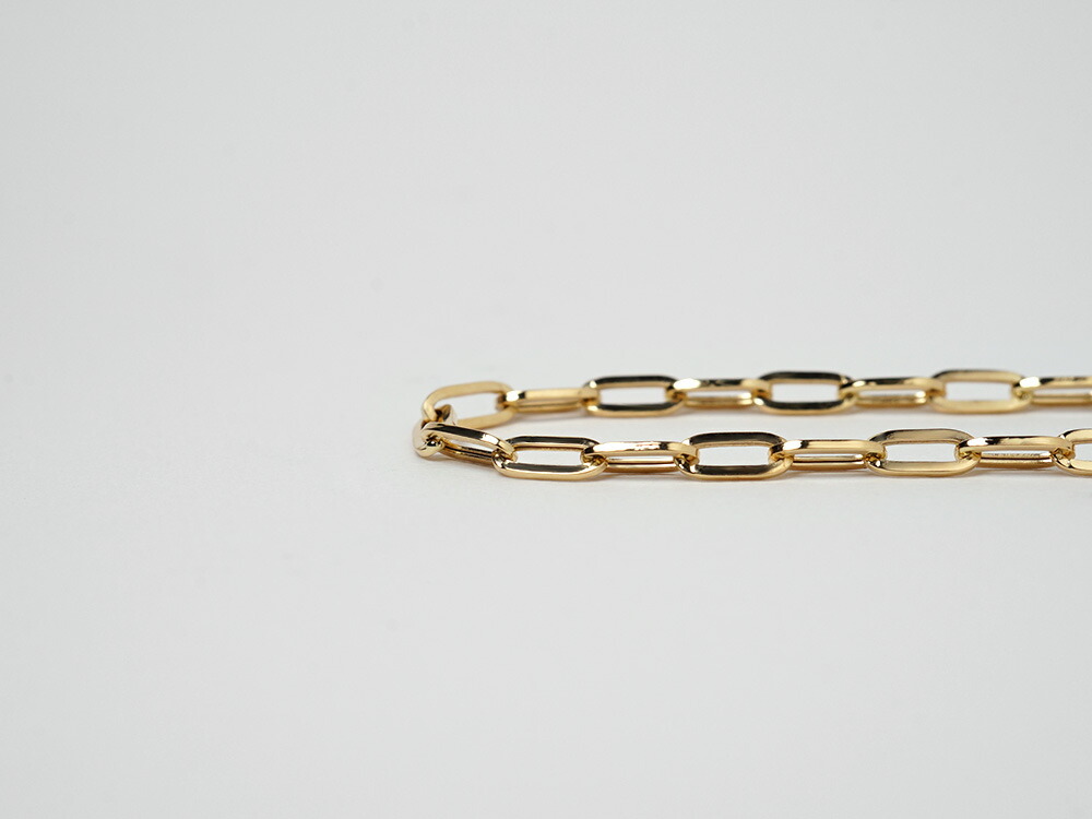 K18 ペーパークリップ チェーン ブレスレット 2.7mm rpu100524の画像