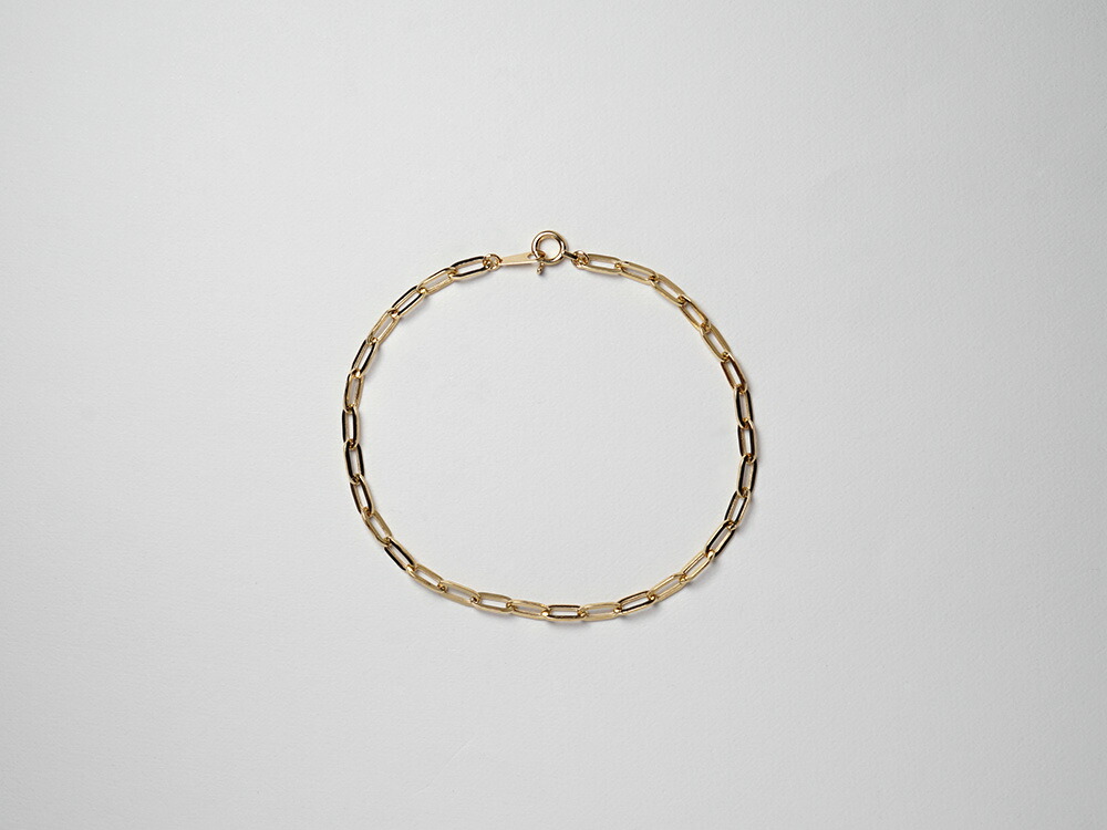 K18 ペーパークリップ チェーン ブレスレット 2.7mm rpu100524の画像