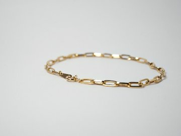 K18 ペーパークリップ チェーン ブレスレット 2.7mm rpu100524の画像