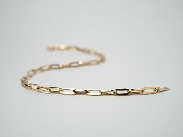 K18 ペーパークリップ チェーン ブレスレット 2.7mm