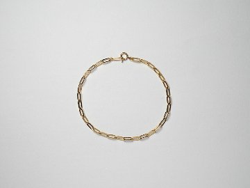K18 ペーパークリップ チェーン ブレスレット 2.7mm rpu100524の画像