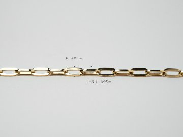 K18 ペーパークリップ チェーン ブレスレット 2.7mm rpu100524の画像