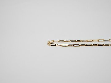 K18 ペーパークリップ チェーン ブレスレット 1.7mm rpu100424の画像