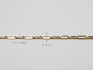 K18 ペーパークリップ チェーン ブレスレット 1.7mm rpu100424の画像