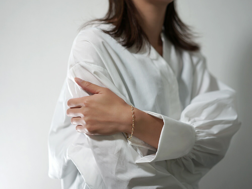 K18 アンカー チェーン ブレスレット 3.3mm rpu100324の画像