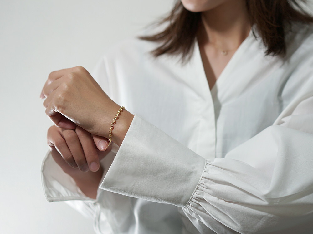 K18 アンカー チェーン ブレスレット 3.3mm rpu100324の画像