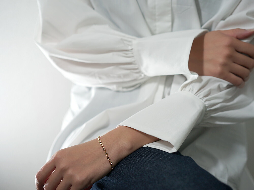 K18 アンカー チェーン ブレスレット 3.3mm rpu100324の画像