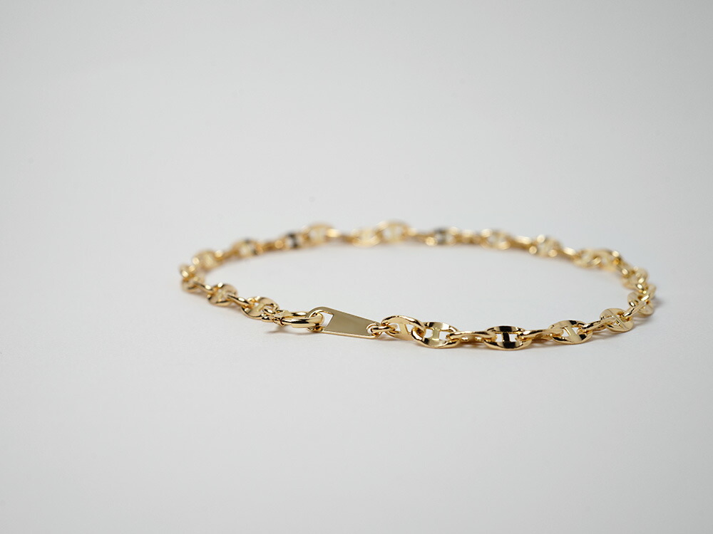 K18 アンカー チェーン ブレスレット 3.3mm rpu100324の画像