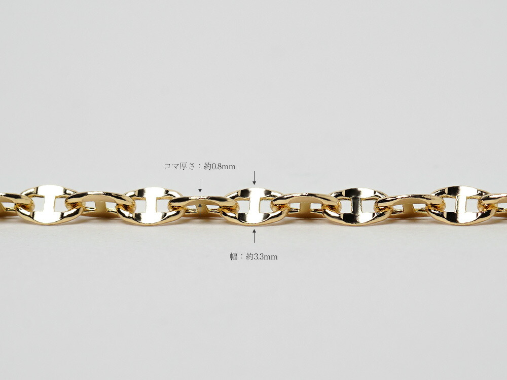 K18 アンカー チェーン ブレスレット 3.3mm rpu100324の画像
