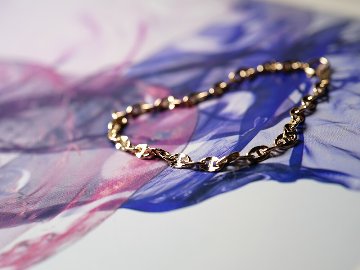 K18 アンカー チェーン ブレスレット 3.3mm rpu100324の画像