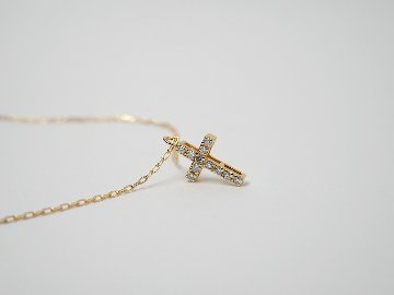 K18 フィーユ ダイヤモンド クロス ネックレス rpa5064521の画像