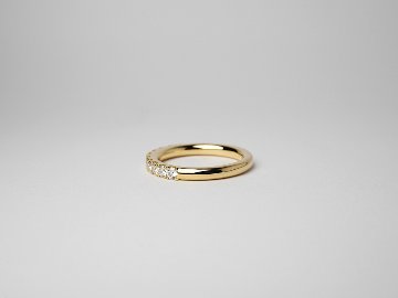 【限定】ハーフエタニティ　ダイヤモンドリング0.5カラット イエローゴールド6号 二連 ダイヤモンド リング 0.5ct ハーフ エタニティ 18金 ピンク